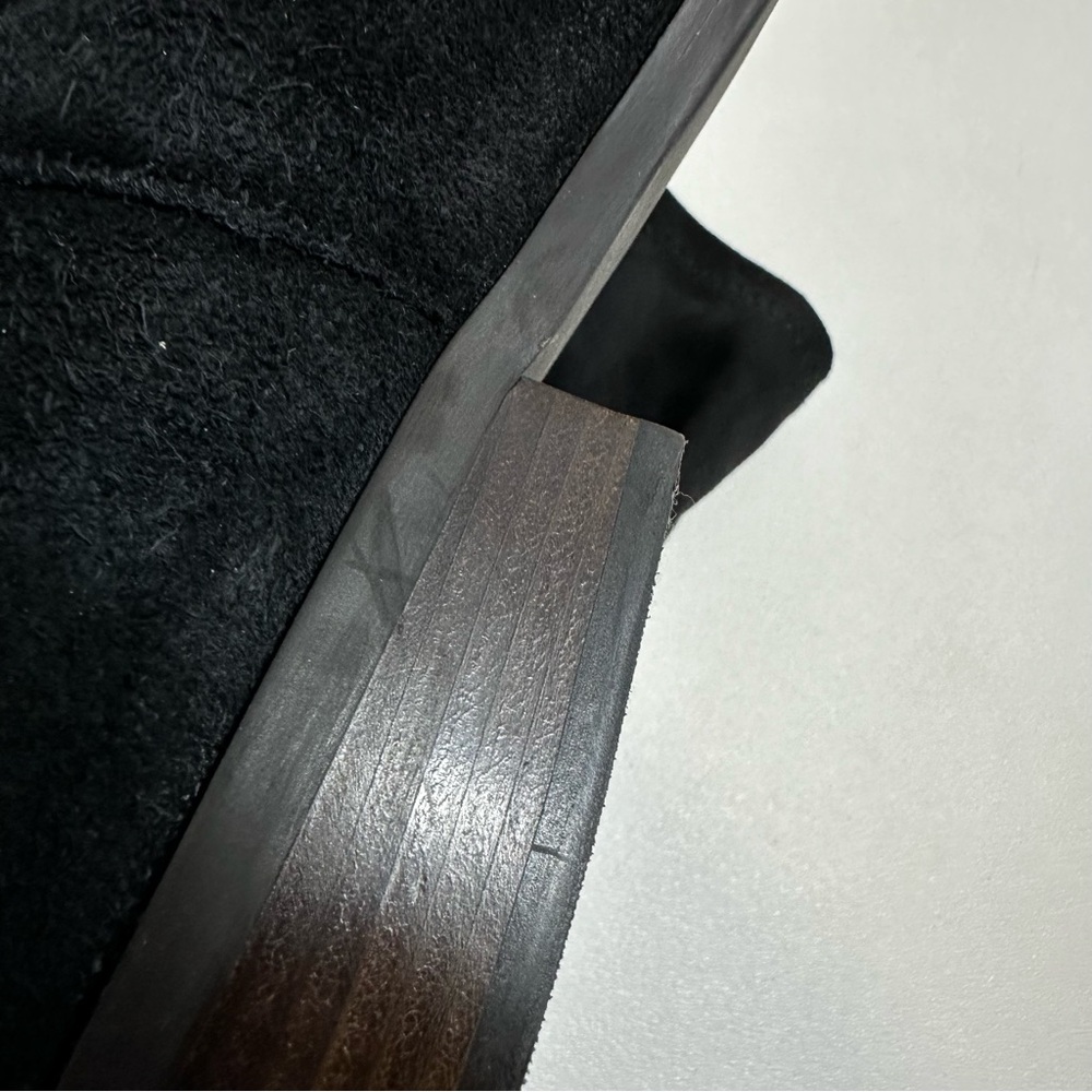 Lucky Brand Black Suede Knee High Heeled Autumn Tall Boots - Picture 7 of 13